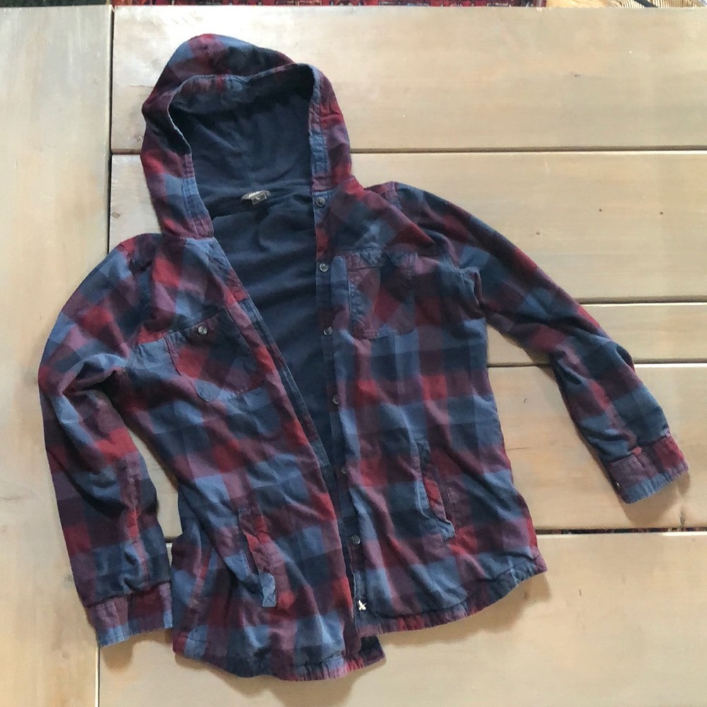 Eddie Bauer Flannel Work shirt with Hood